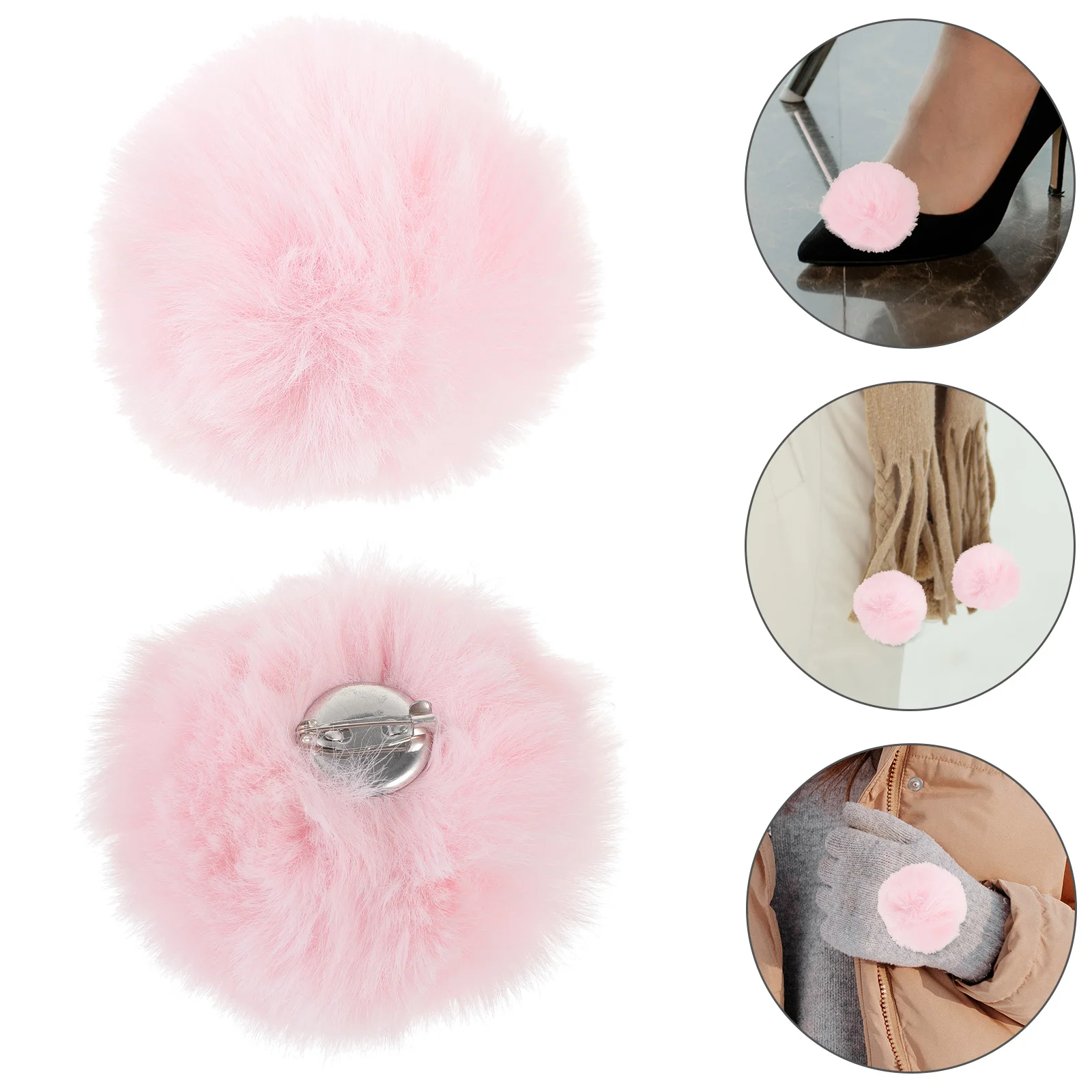 

Clothing Pompom Decoration Crafting Pompoms Hat Topper Detachable Brooch Fluffy Ball Hats