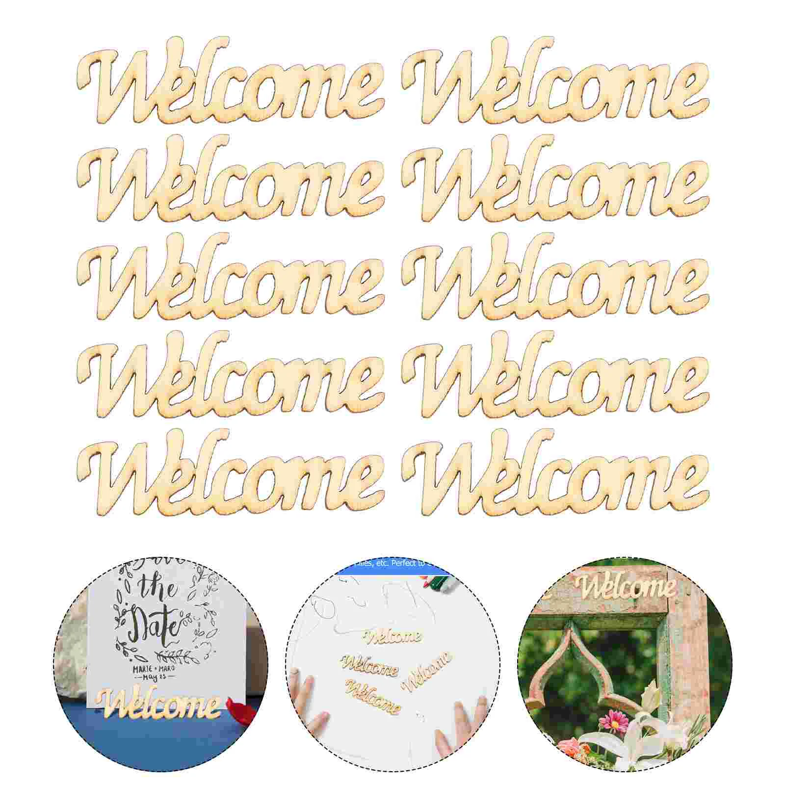 

30pcs Welcome Wood Chips Unfinished Hanging Craft Home Wedding Party Decor