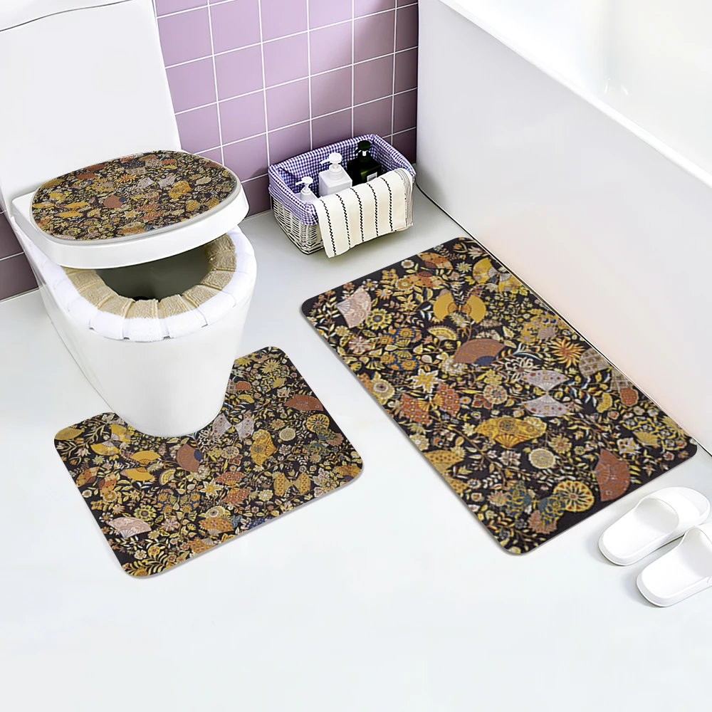 

3 шт./компл., коврик для ванной комнаты, набор ковриков для туалета, коврик для душа, декоративный абсорбирующий нескользящий богемный сканди...