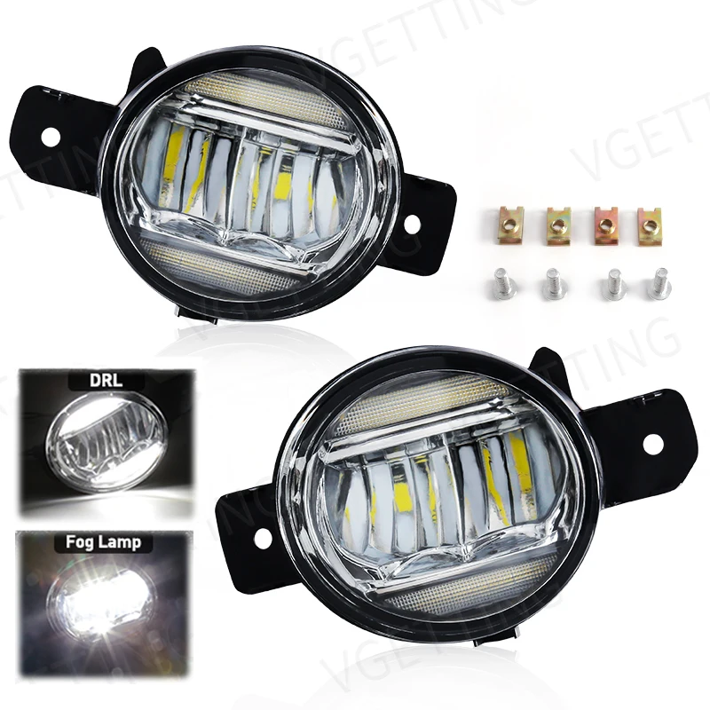 

LED Fog Lamp DRL For Nissan Sylphy Versa Altima Bluebird X-Trail T32 Almera Rogue March Daytime Running Lights 2-in-1 White 12V