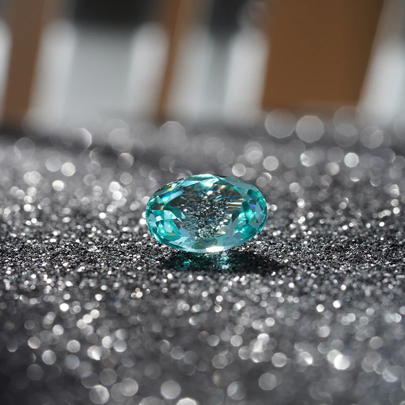 Paraiba Color Lab выращенный сапфир свободный камень овальной формы для установки