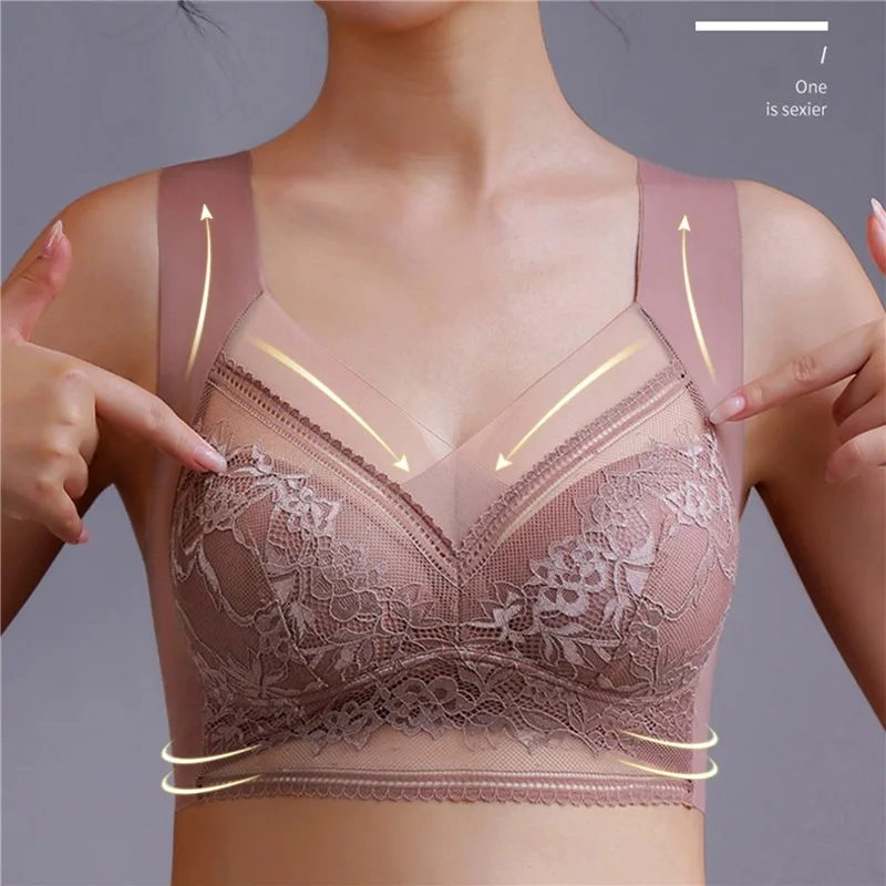 

Sexy Seamless Lace Underwear Bra For Women Push Up Top Women's Bra Large Size Bralette Plus Size Brasier Without Underwire