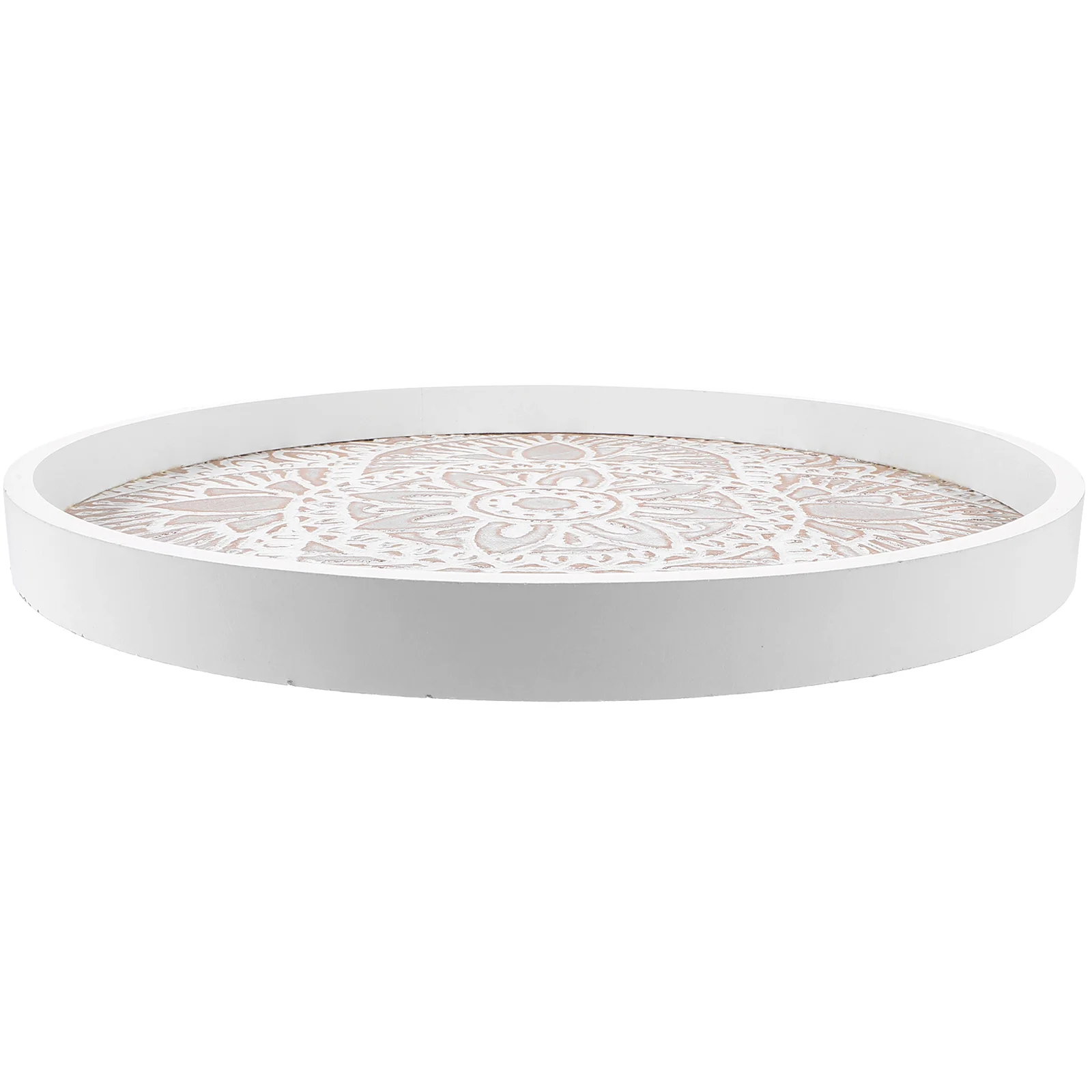 

Fruit Tray Bathroom Decorations Perfume Stand Wooden Round Serving Plate