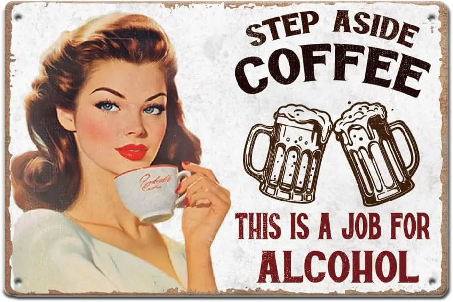 Женская металлическая жестяная вывеска Кофе Пиво Оловянная Шаг Aside Coffee This is a Job for