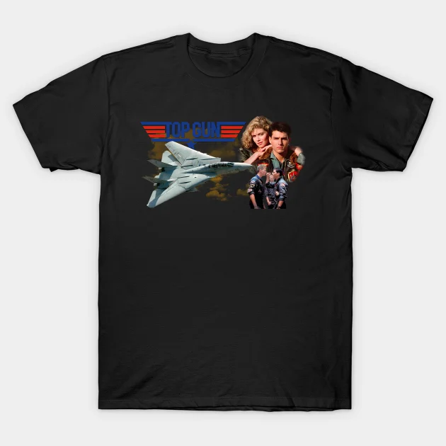 

2021 Men/Women's Summer Black Street Fashion Hip Hop Top Star Gun Jet Soldier And Blonde Girl Top Gun T-shirt Cotton Tees Tops