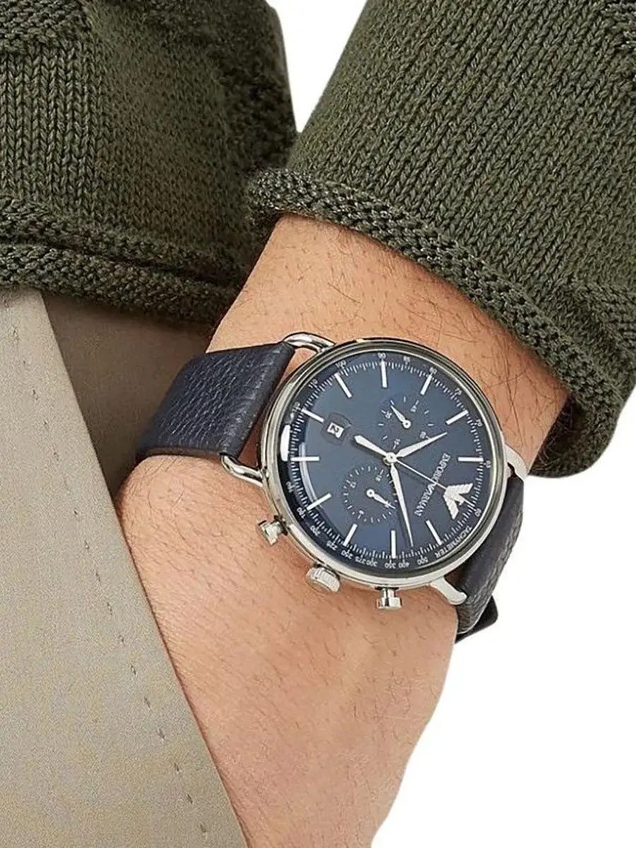 Часы мужские наручные Emporio Armani aviator оригинальные в подарочной упаковке кварцевый