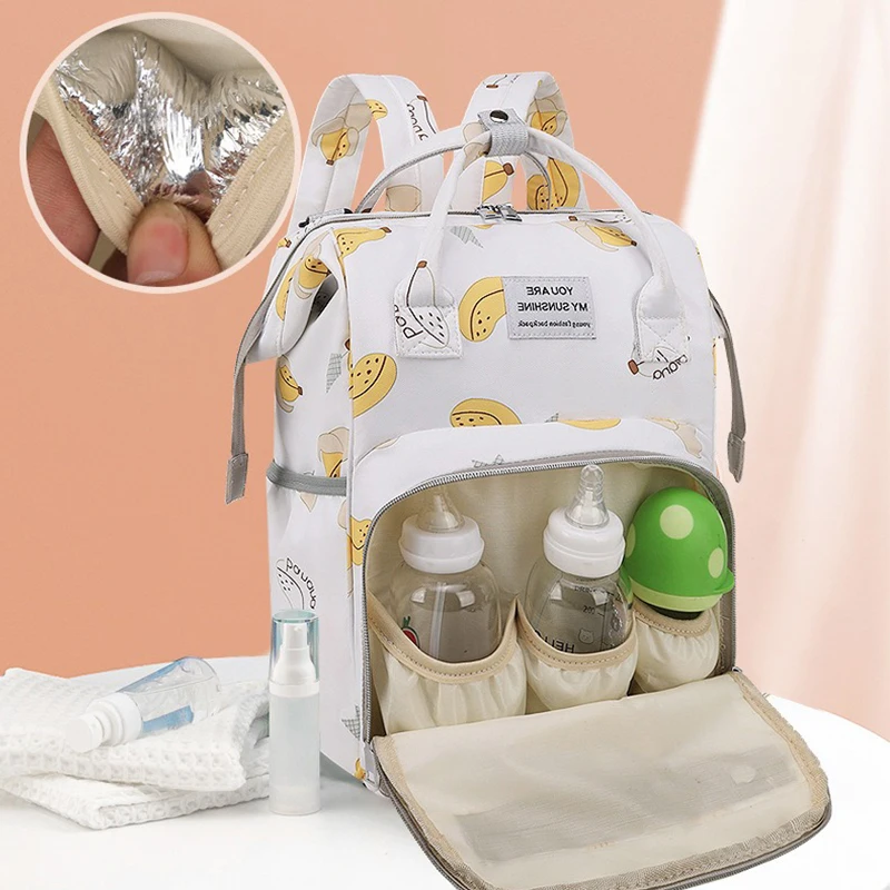 Crown Banana Baby Diaper Bag Travel Large Capacity Backpack Multi-function Nappy Bag Organizer Waterproof Baby Stroller Bag