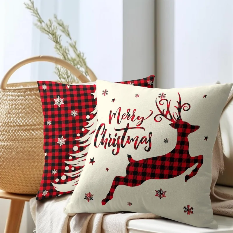 Набор наволочек с рождественскими елками из 2-х рождественских рогов лося оленя