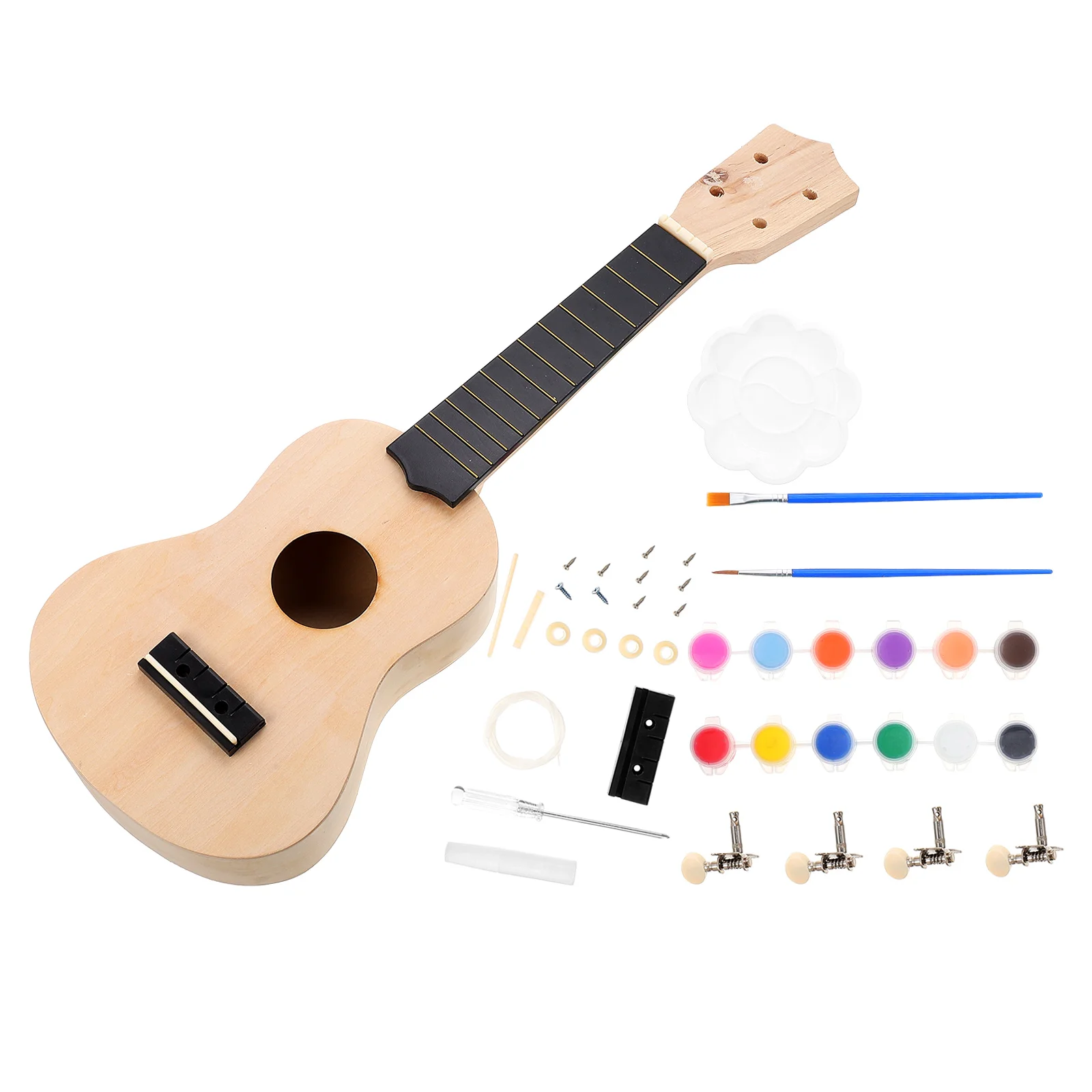 

Concert Ukulele Beginner DIY Small Guitar Kids Suit Hand Made Instrument Material Kit