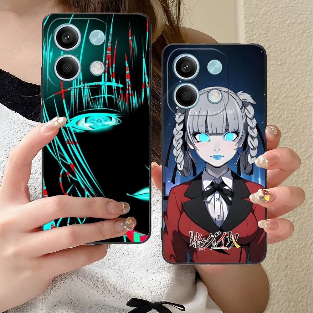 Kakegurui Kirari Anime Mobile Cell Phone Case for Xiaomi Redmi 14 13 13C 12 12C 10 10C A1 A2 A3 Plus 5G Black Cover Shell