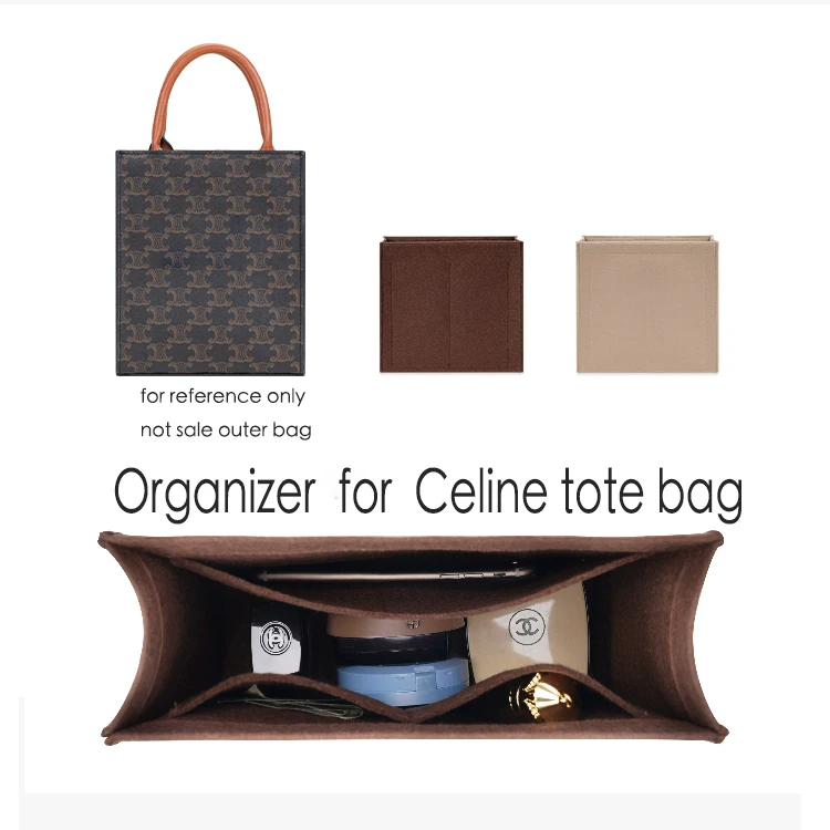 Bag in Bag Organizer Handbag Purse Insert Organizer Large Capacity Cosmetic Bag Portable fit for Celi Cabas Tote