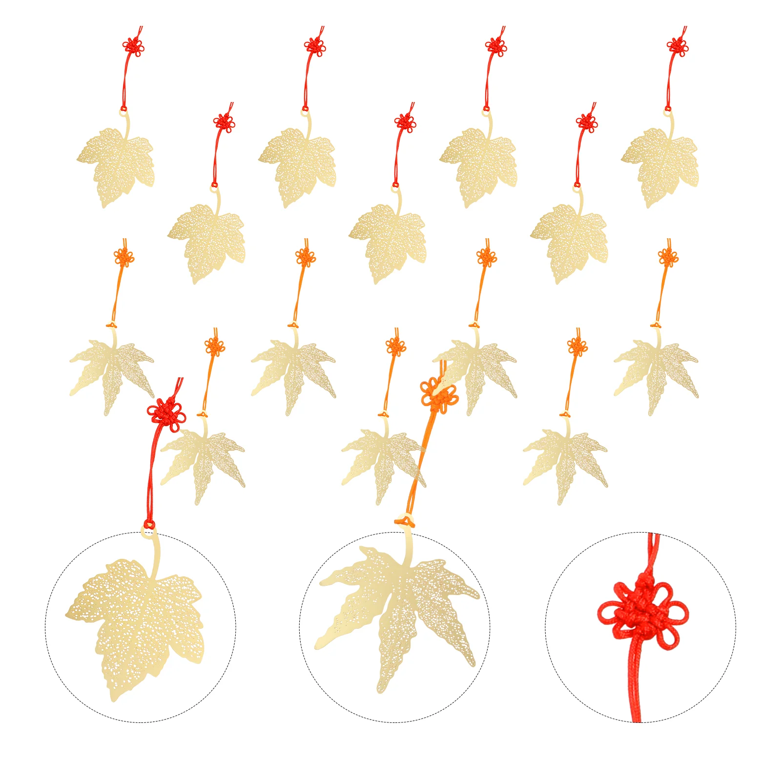 

Christmas Leaves Ornaments Hanging Ornament Tree Maple Pendant Gold Fall Decor Metal Party Leaf Set Adornment Shatterproof