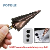metal hole opener m35 5 cobalt step drill bit 6 24 6 35 hss co high speed steel tapered metal spiral groove drill bit