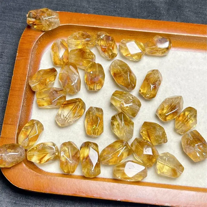 Натуральный цитрин резьба 5 шт. 13-18 мм