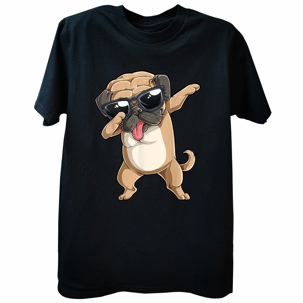 

Funny Dabbing Pug Dog Lover T Shirts Graphic Cotton Streetwear Short Sleeve Dab Dance Birthday Gifts T-shirt Mens Clothing