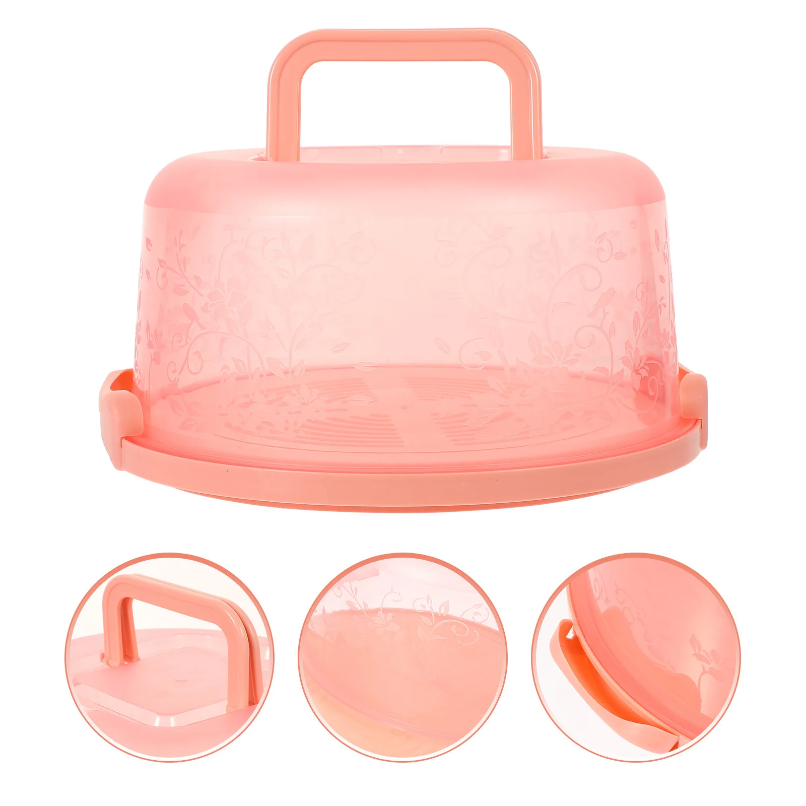 

Decorative Box Pink Cupcake Stand Kitchen Baking Tool Party Supply Household Case Plastic Reusable Holder Travel Portable