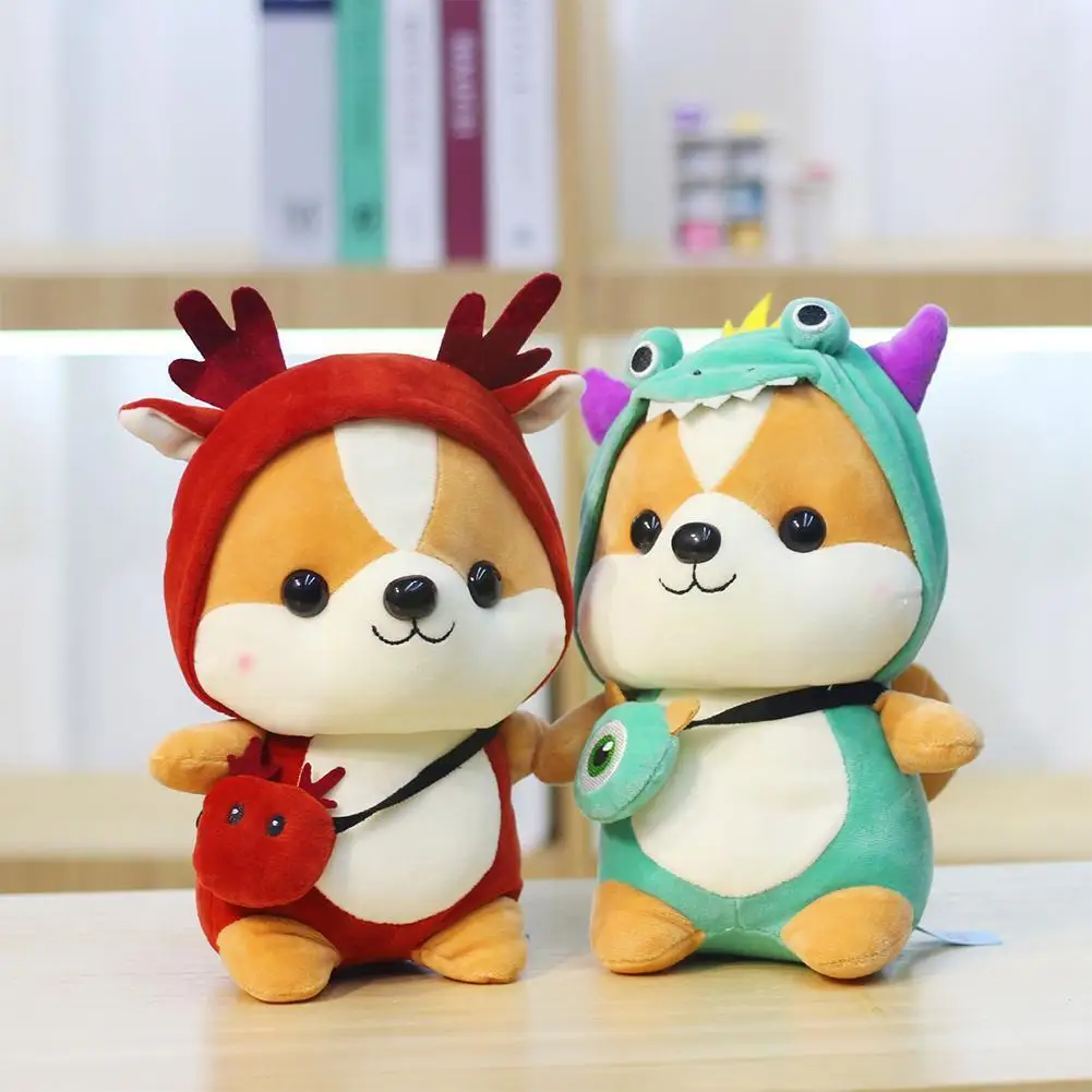 

25CM Lovely Dinosaur Unicorn Squirrel Plush Doll Cartoon Cotton Toy Lying Nap Toy Pillow Soft Doll Couple Creative Backrest X7A1