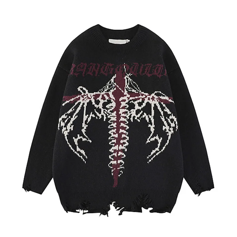 

Gothic High Street Harajuku Unisex Emo Sweater Letter Printing Oversize Loose Hip Hop Pullover Autumn Winter Women's Sweaters