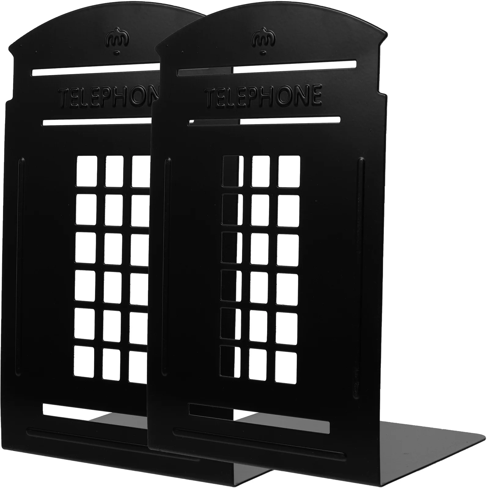 2pcs Bookends Creative London Phone Booth Retro Lightweight Bookends Stopper for Classroom Office Home