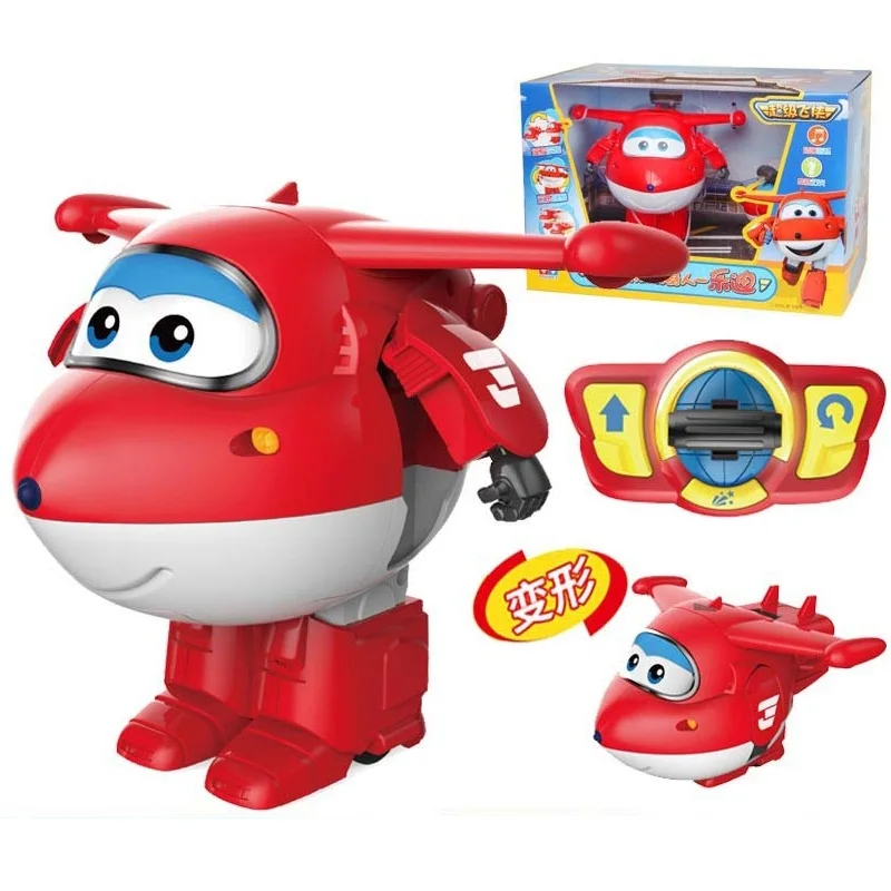 

Remote Control Toys Electric Super Wings Transformation Airplane Deformed Robot Anime Sound Light Action Figures Kids Model Gift