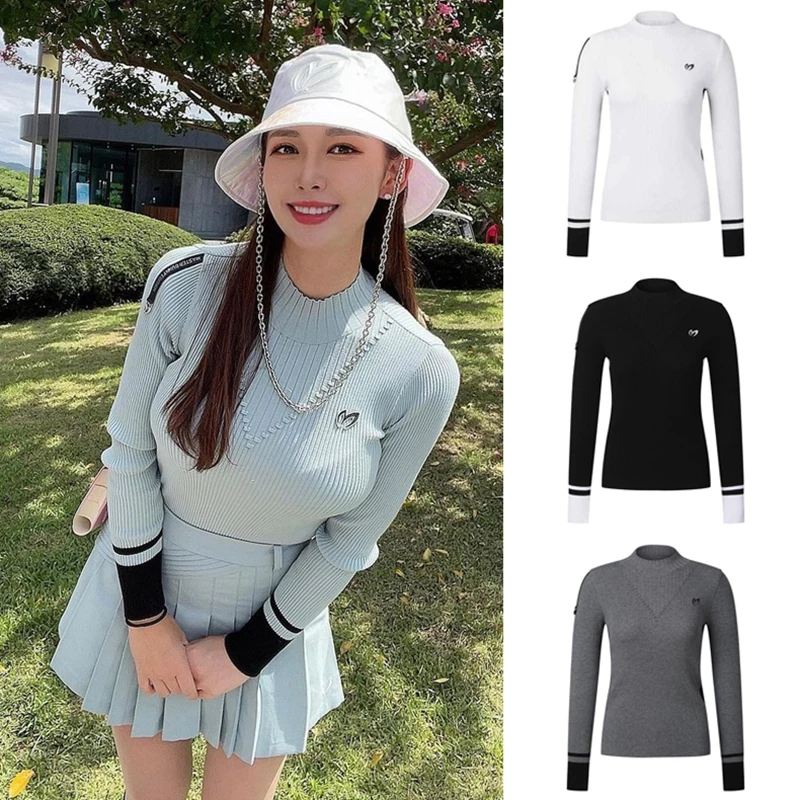 

Fall/Winter Golf Clothing Women's Knitwear Turtleneck Stretch Sweater Fashion Sports Warm Long Sleeve Sweater