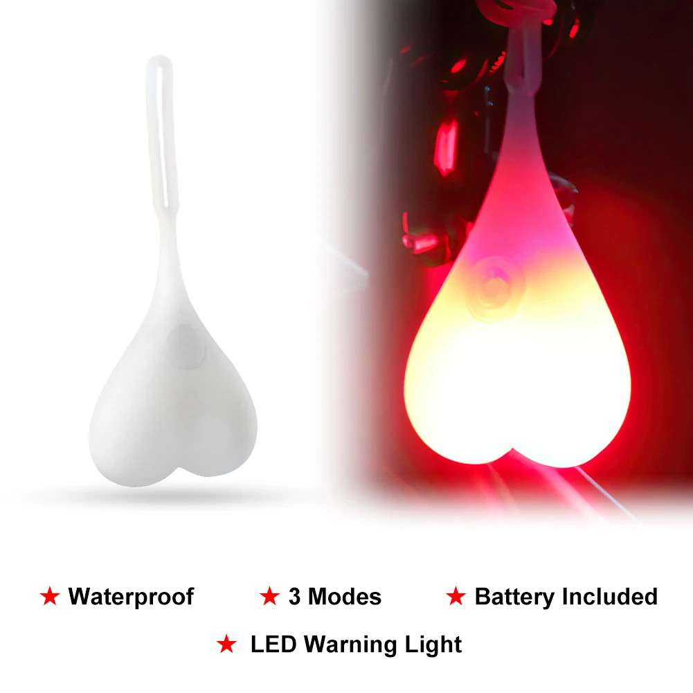 Светодиодный велосипедный фонарь в форме сердца водонепроницаемый безопасный