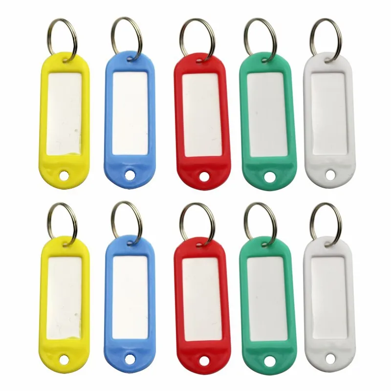 

10Pcs Plastic Keychain Luggage Identifier Label Name Card Tag With Split Key Ring Marker Accessories Wholesale For Party Gifts