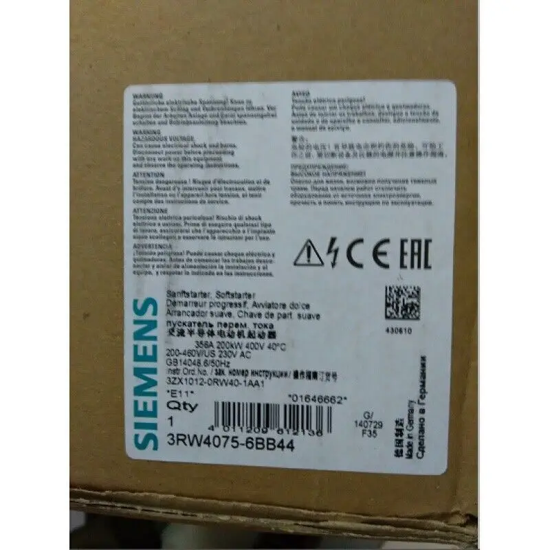 

Brand New Siemens 3RW4075-6BB44 3RW4075 6BB44