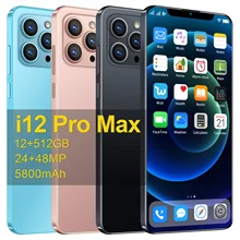 Versão global i12 pro max 12gb 512gb smartphone 5g 6.7 Polegada celular celular celular celular android 5800mah desbloquear 4g telefones celulares (3)