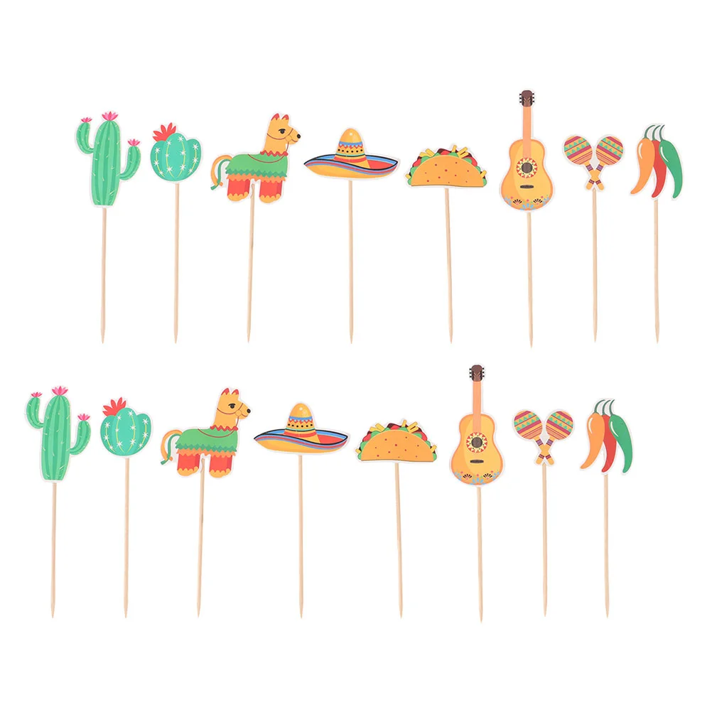 

Mexican Cupcake Party Fiesta Toppers Decorations Cake Theme Supplies Taco Decoration Cinco Mayo De Topper Picks Birthday