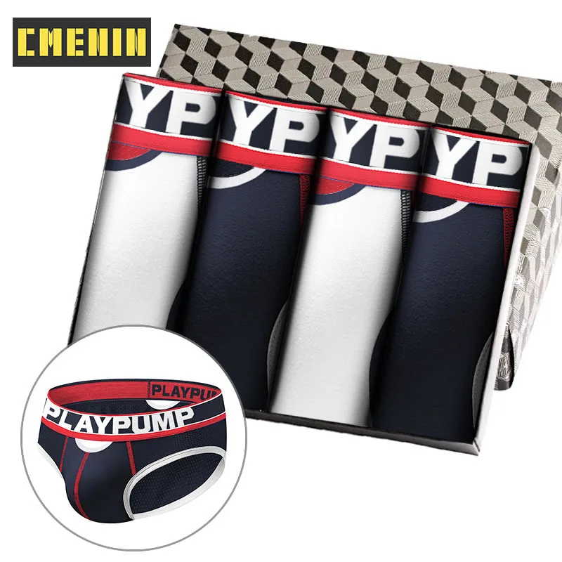 

CMENIN 4Pcs Popular Cotton Gay Sexy Men's Panties Briefs Men Underpants Breathable Slip Jockstrap Underwear Man Brief Cuecas