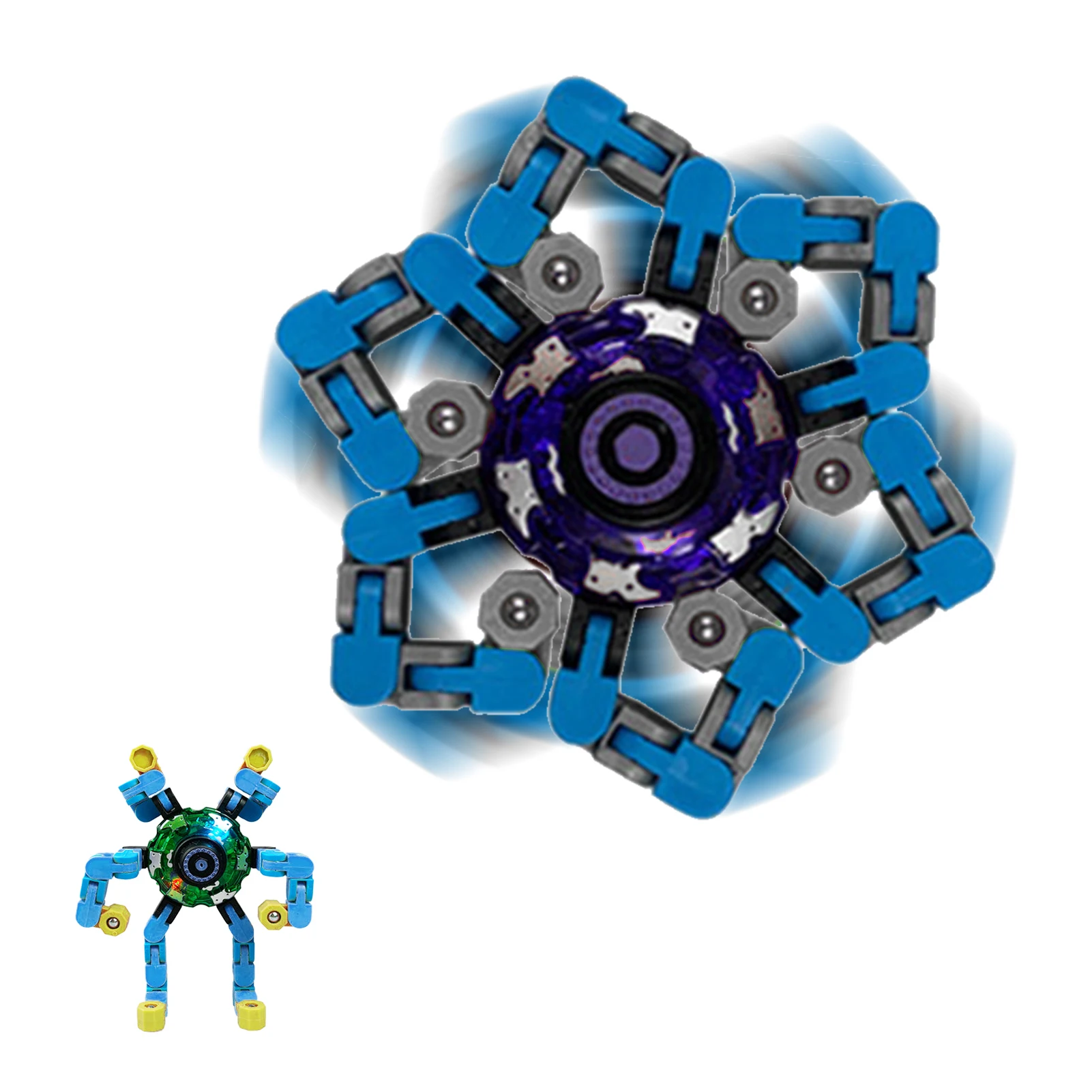 

Spinner Deformation Mechanical Top DIY Creative Stress Relief Chain Transformable Fingertip Gyro Toy for Kids Boy Girl Adults