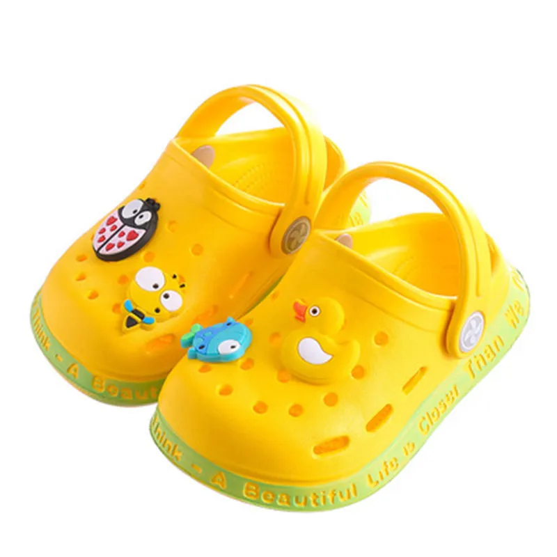 

Summer Sandals Kids Mules Baby Boys Girls Cartoon Baby Sandals Flat Heels Solid Cartoon Slippers Children's Garden Shoes
