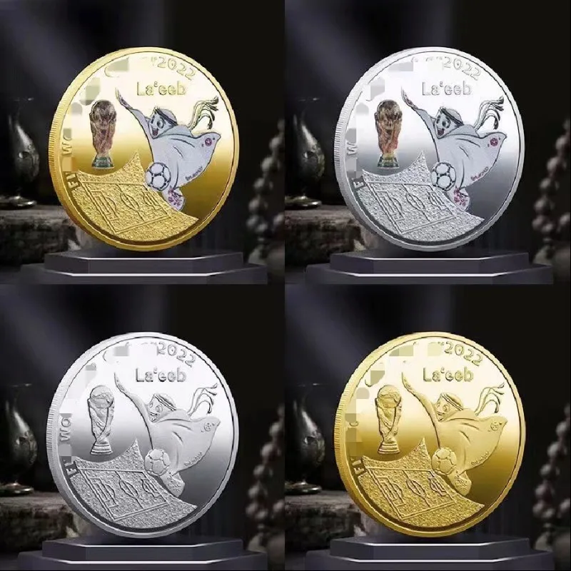 

Gold Plated Commemorative Coin Collectible Art Gift 2022 Foodball Match Metal Antique Imitation Non-currency Home Decor Crafts