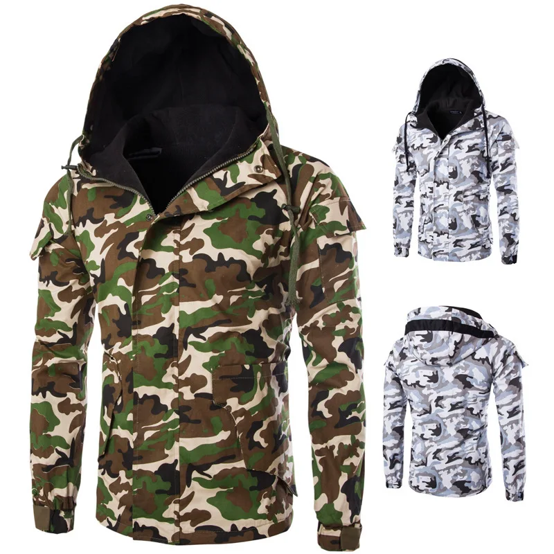 

Autumn and Winter New Camouflage Style Men's Hooded Cotton Jacket