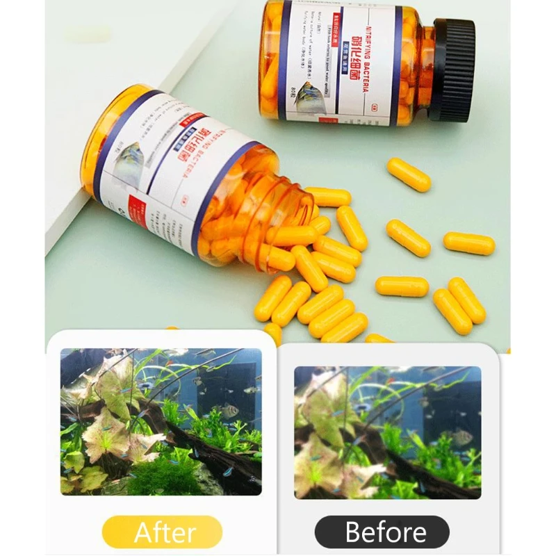 30/80 Pcs Nitrifying Bacteria Capsules for Freshwater and Marine Water Fish Tank Aquarium Concentrated Dry Powder