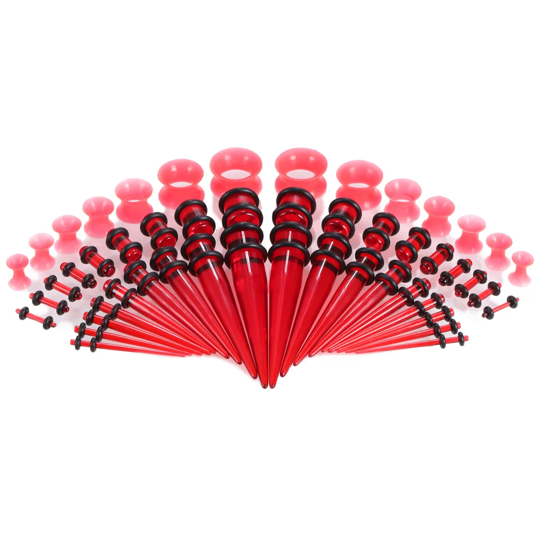 Набор для растяжки ушей 50 шт. Акриловые конические затычки разноцветные туннели