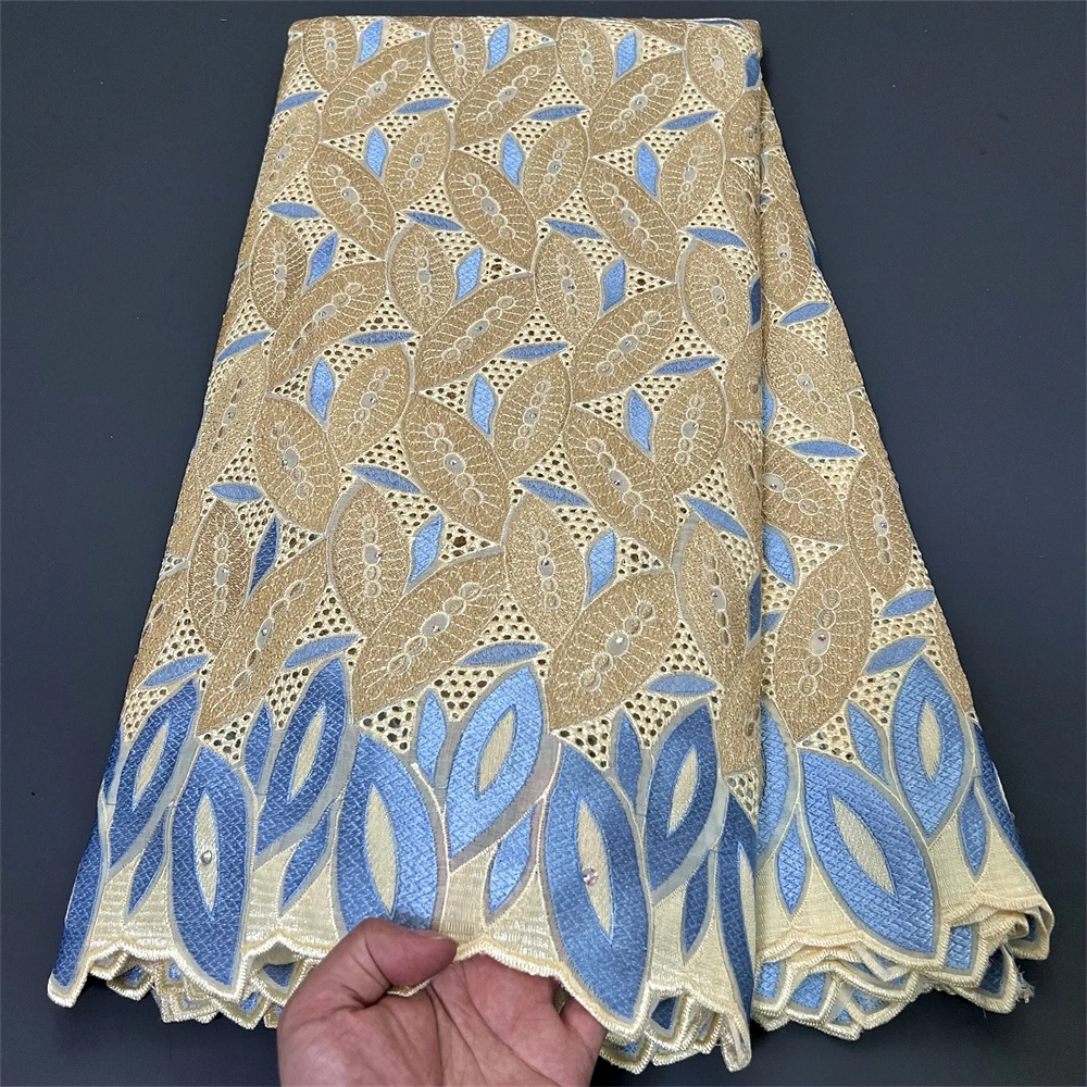 Высокое качество 2024 Африканский нигерийский Тюль с вышивкой кружевная ткань