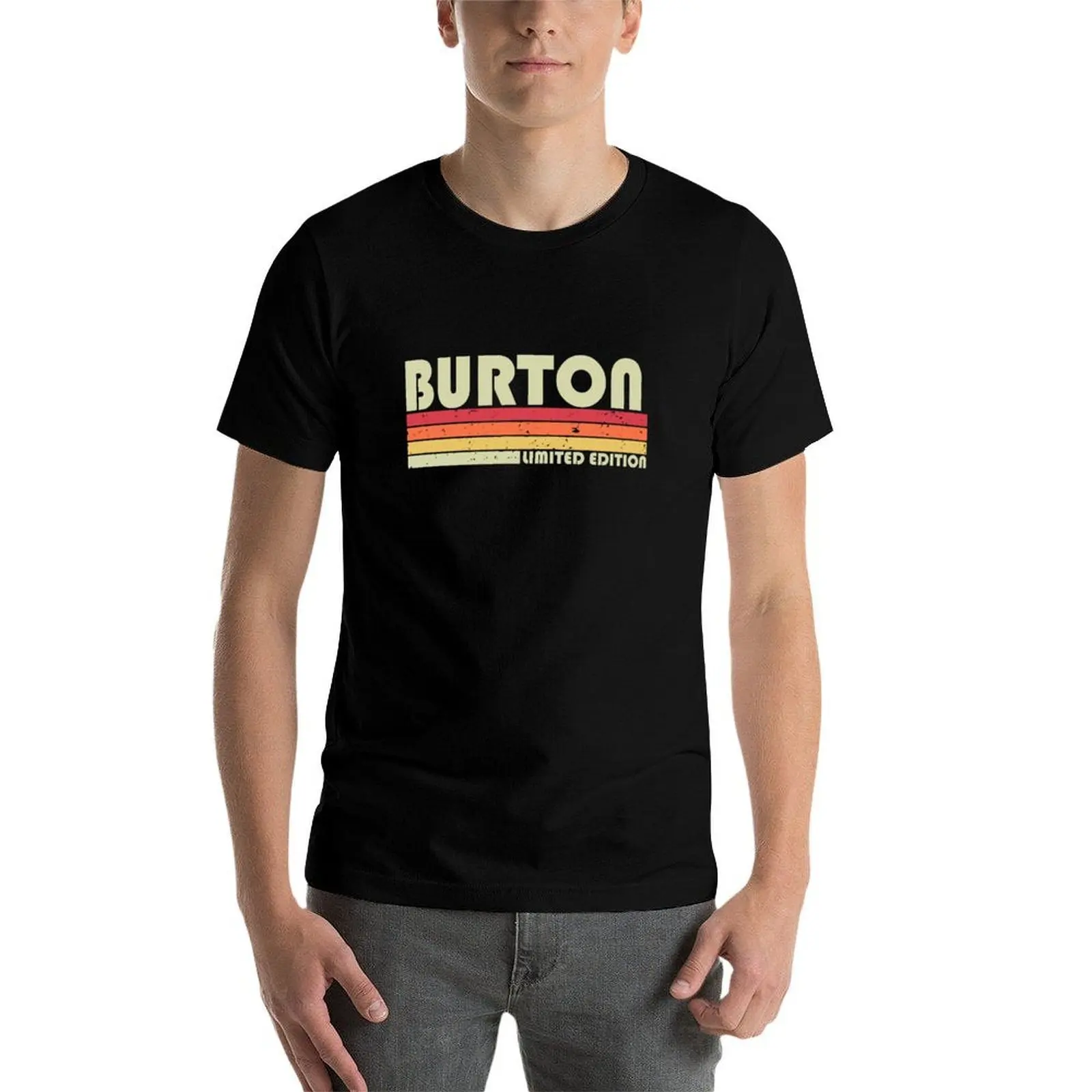 Фото BURTON подарок имя персонализированные забавные ретро винтажные футболки с капюшоном на день рождения футболки с принтами мужские футболки с рисунком футболка №4
