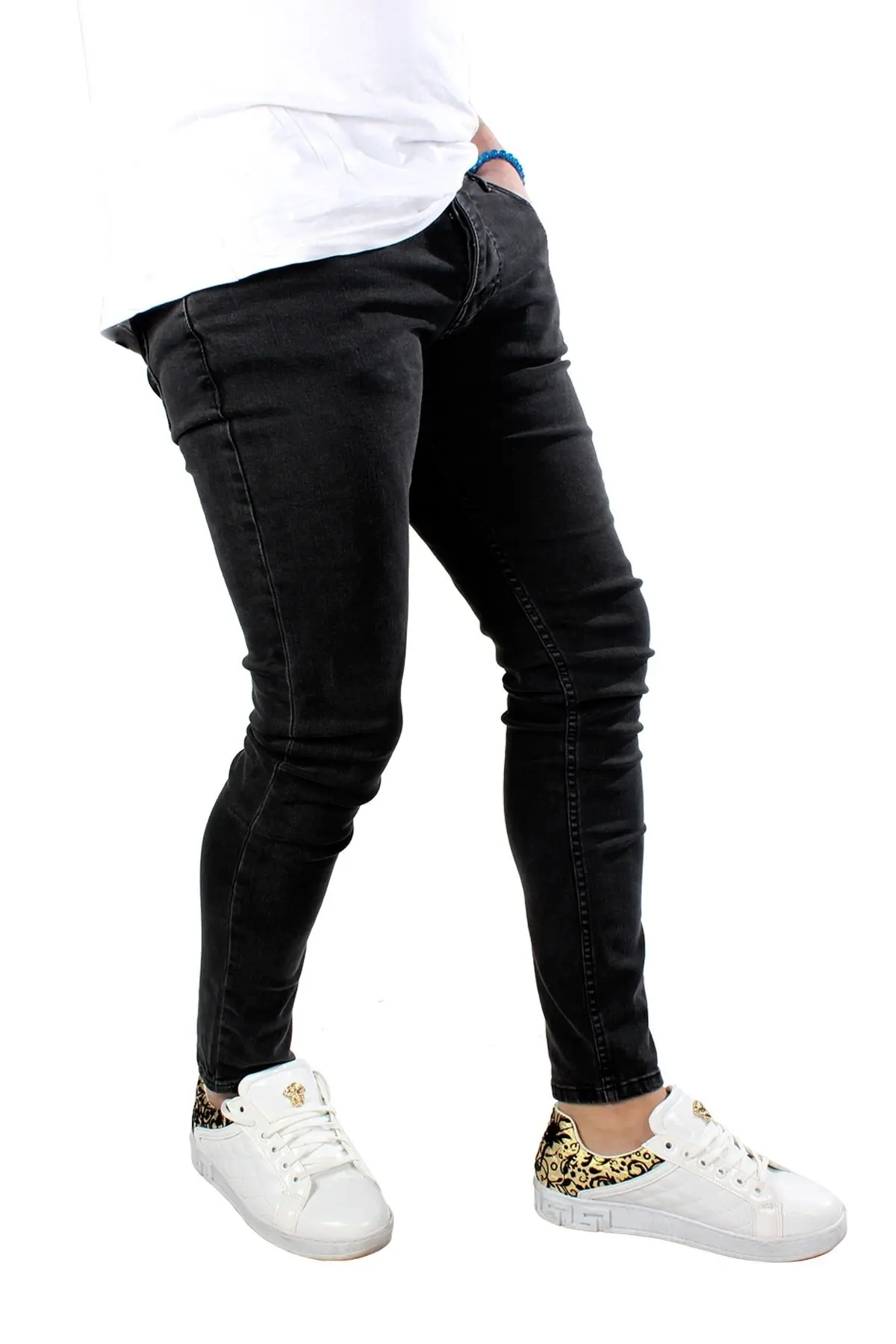 Men's Clothing Denim Pants For Man Trousers Men's Jeans Slim Fit Strech Flexible Fashion Tight-Fitting Stylish Casual