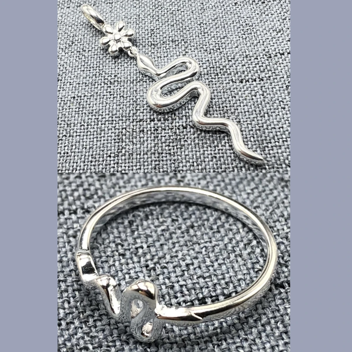 

Women's jewelry. Ring. Pendant. Spanish bear jewelry, jewelry. Gifts. Free of postage. Fashion. Silver color. Snake shaped