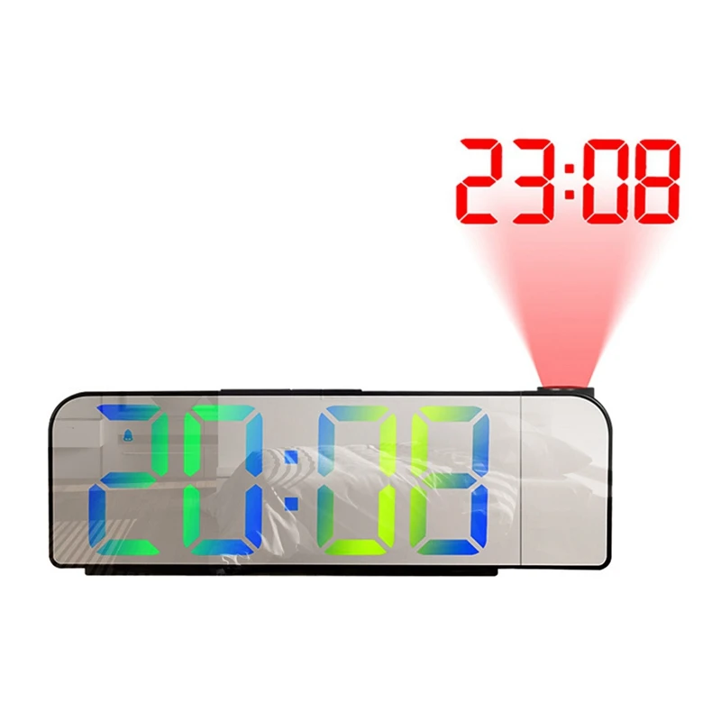 

Hot Sale 180° Rotation Projection Alarm Clock 12/24H LED Digital Clock USB Charge Ceiling Projector Alarm Clock