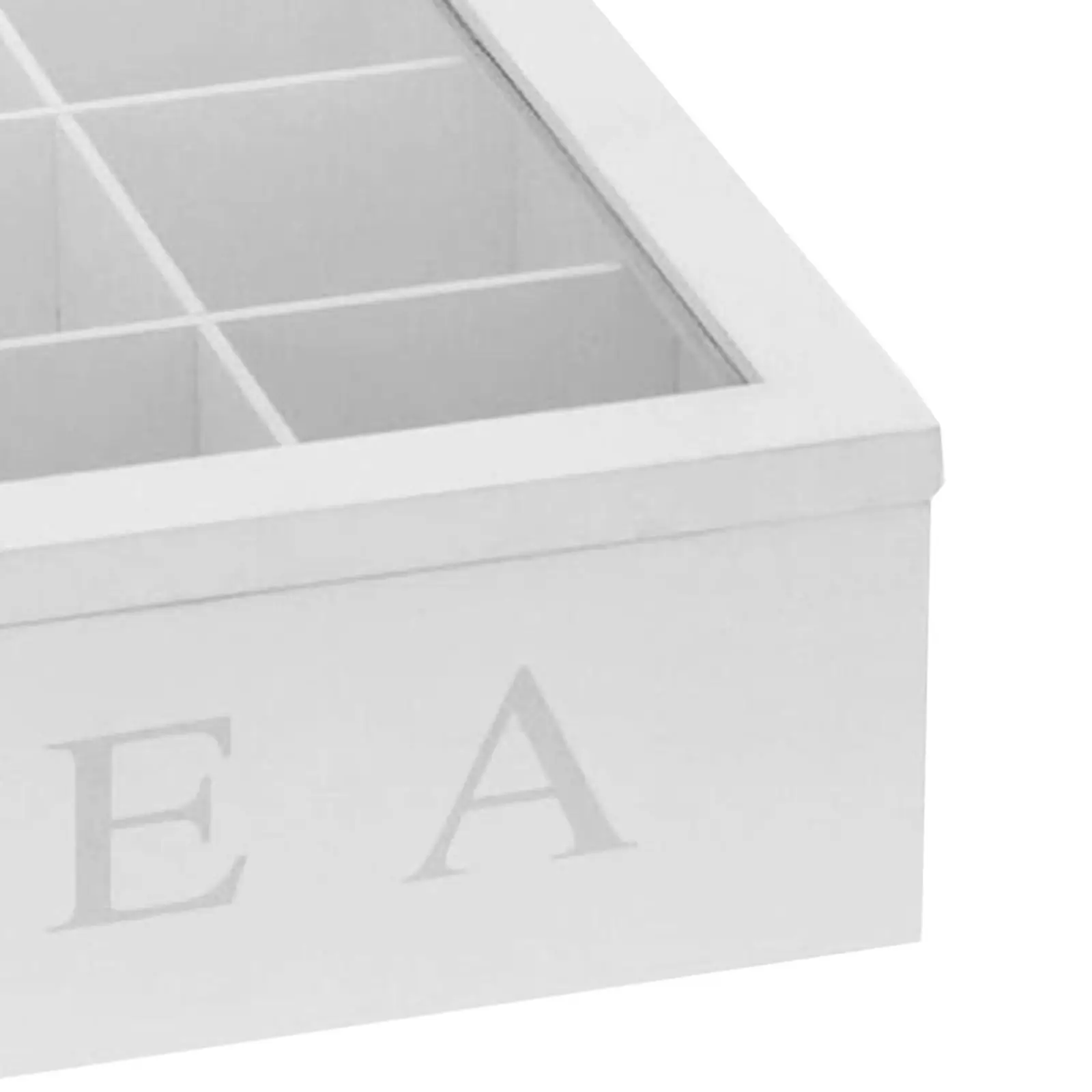 

Tea Box with Lid Coffee Bag Storage Holder Compartment Kitchen Organizer