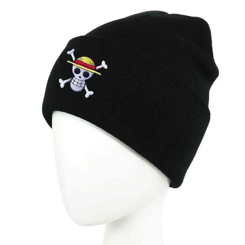 

2022 Anime Beanies Hat Embroidery Knitted Hats Winter Warm Casual Skull Caps Bonnet Cotton Pirates Gorro Party Gifts