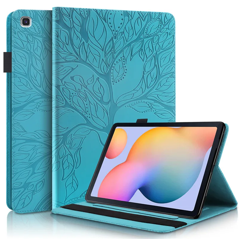 

Tree Embossed Funda with Card Slots For Samsung Galaxy Tab S6 Lite 2022 SM-P613 P619 P610 P615 10.4" Tablet Case TPU Back Cover