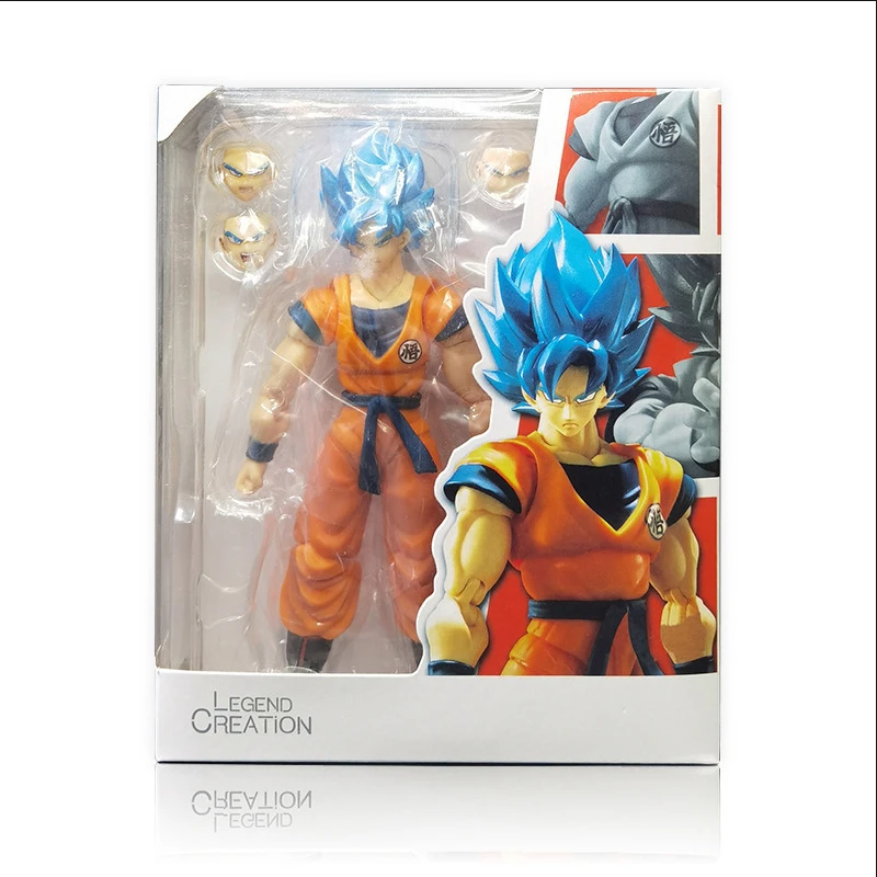 16CM Anime SHF Dragon Ball Z Son Goku Blue Hair Ver. Articulated PVC Action Figure Joint Movable Collectible Toys Kids Gifts images - 6