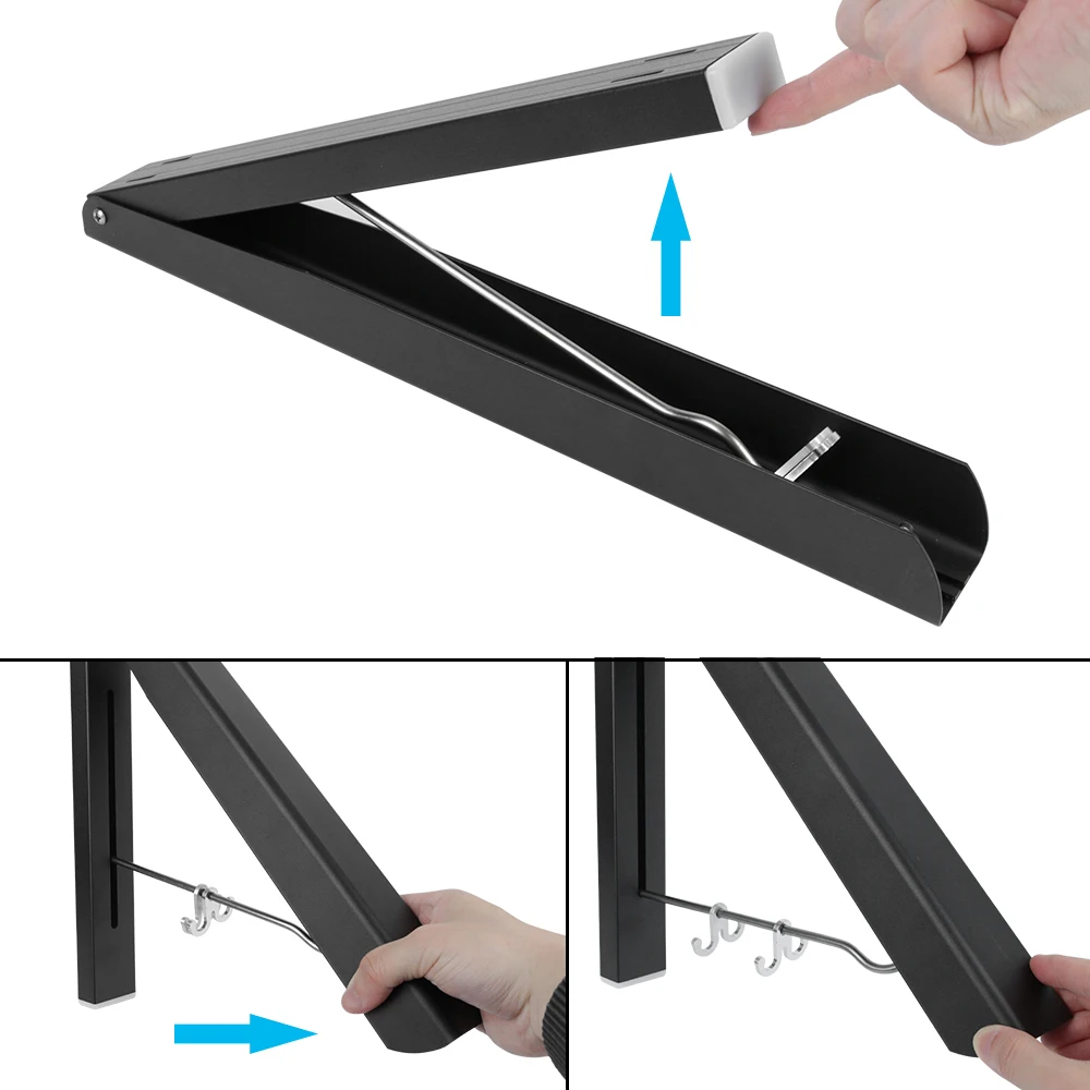 

Folding Hanger Drying Rack Wall-mounted Clothes Hanger Organizer Invisible Clothes Rail Drying Rack A Pair
