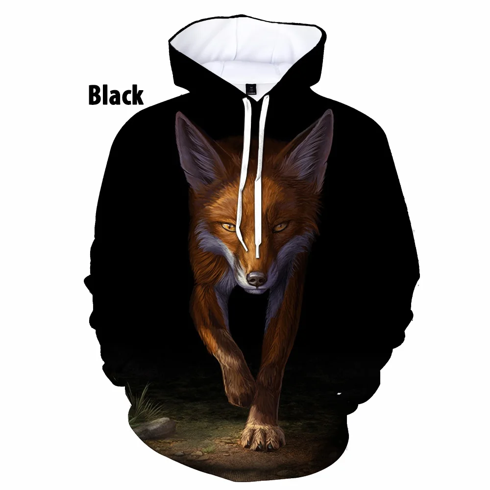 

2022 Men Women Aniaml Sweatshirts 3D Fox Hoodies Fashion Pullover Fall Autumn Tracksuits Harajuku Casual Animal Hip Hop Hoodie