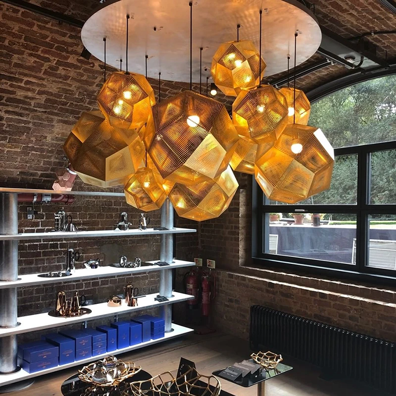 

Modern Prismatic Stainless Steel Led Pendant Lights for Home Decoration Lighting Nordic Living Room Kitchen Indoor Hanging Lamps