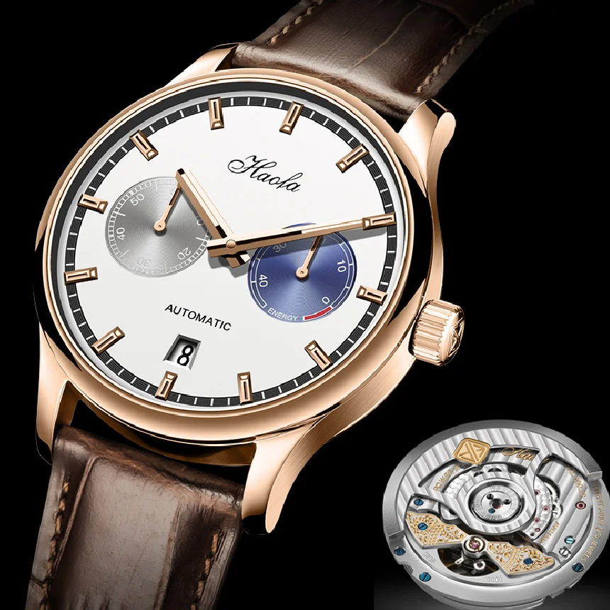 

HAOFA Automatic Mechanical Mens Watch Luxury Sapphire Movement Power Reserve 50H Watch For Men Calendar rel��gio masculino 1209